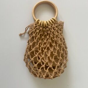 Tan Net Shoulder Bag